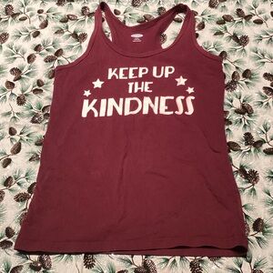 Old Navy Burgundy Tank Top with Positive Message